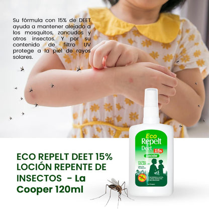 Eco Repelt Deet 15% Loción 120ml - La Cooper