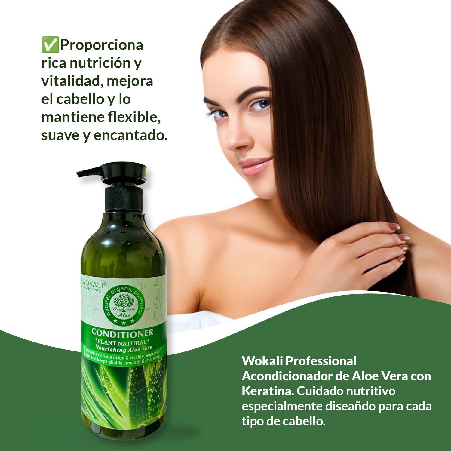 Acondicionador de Aloe Vera 550ml - Wokali