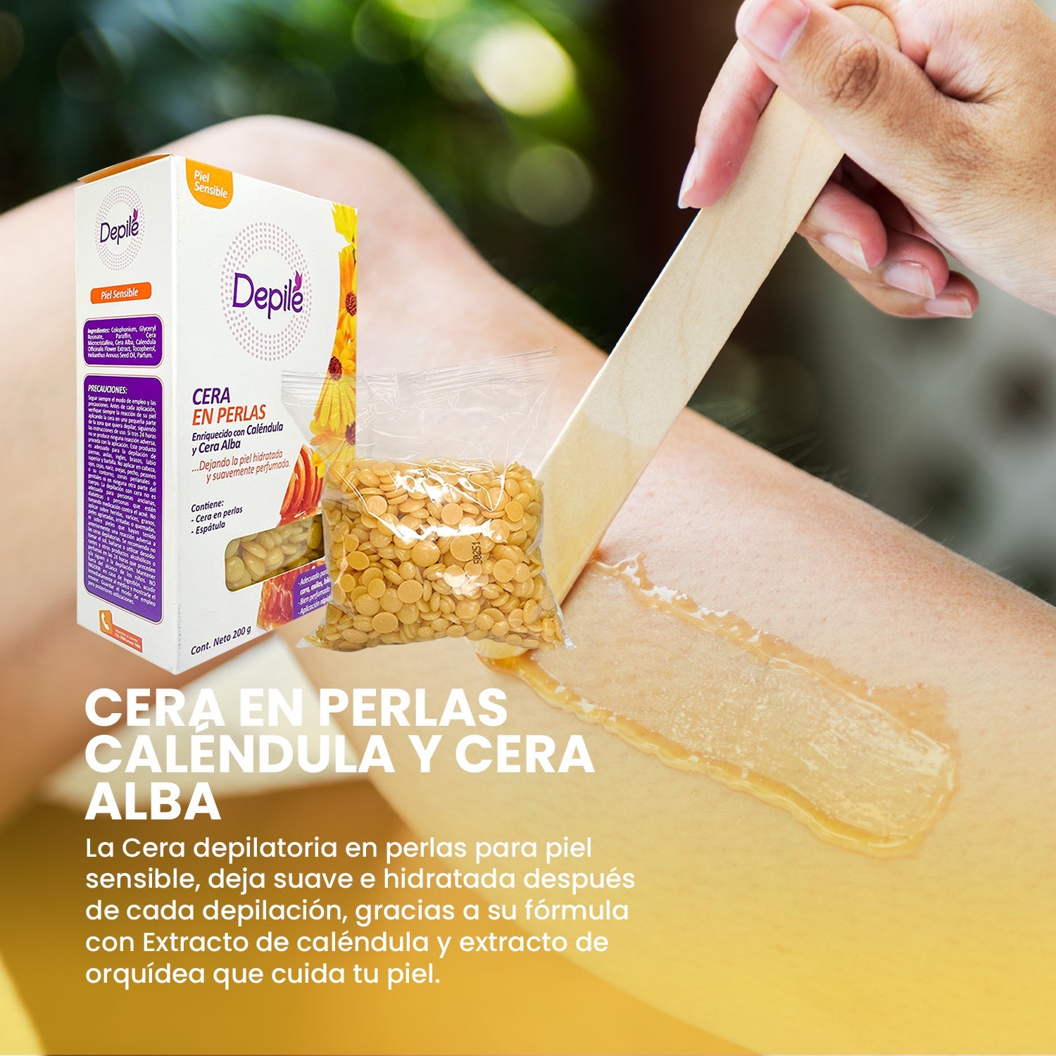 Cera en perlas caléndula y cera alba 200g - Depile