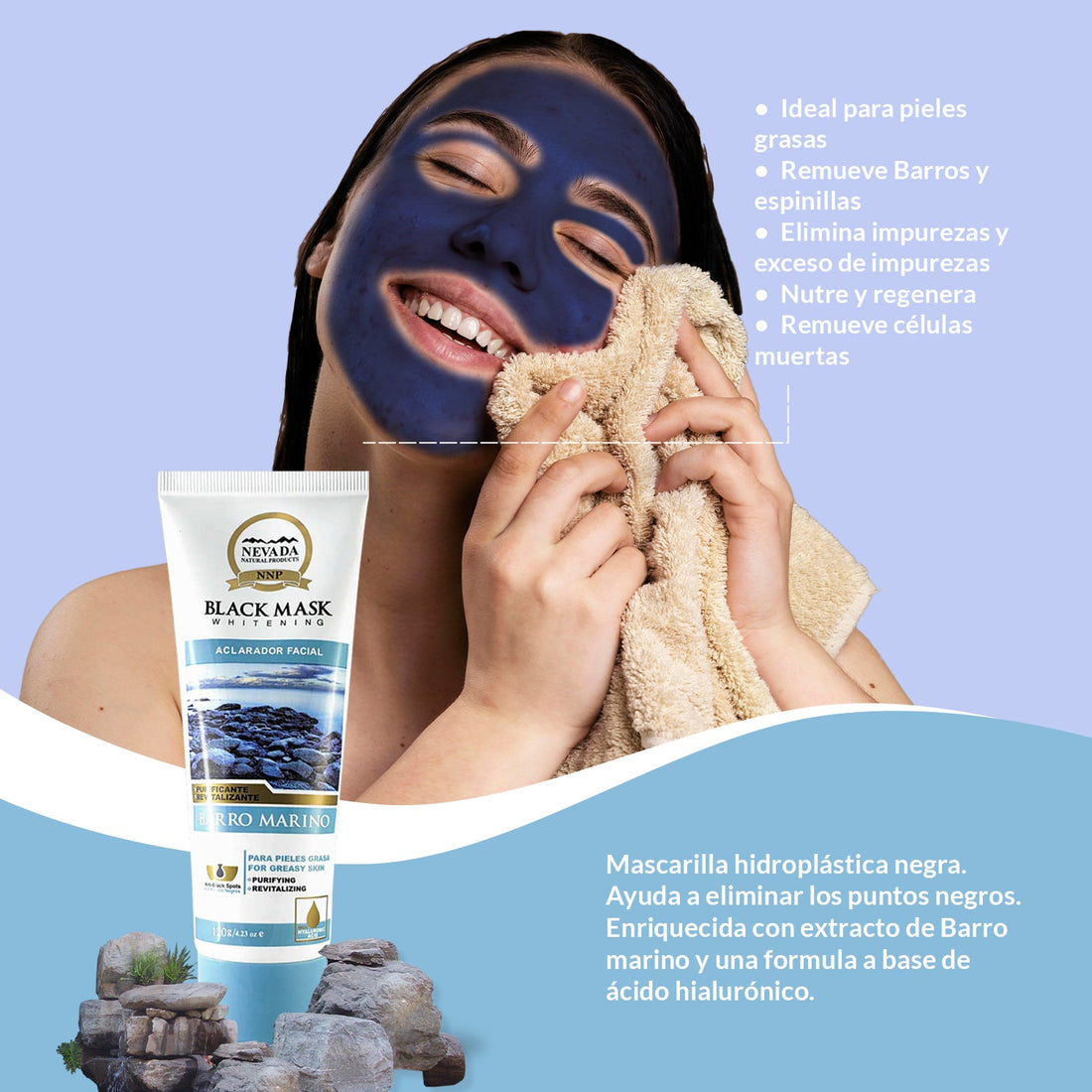Mascarilla Negra Hidroplástica de Barro marino 120gr - Nevada