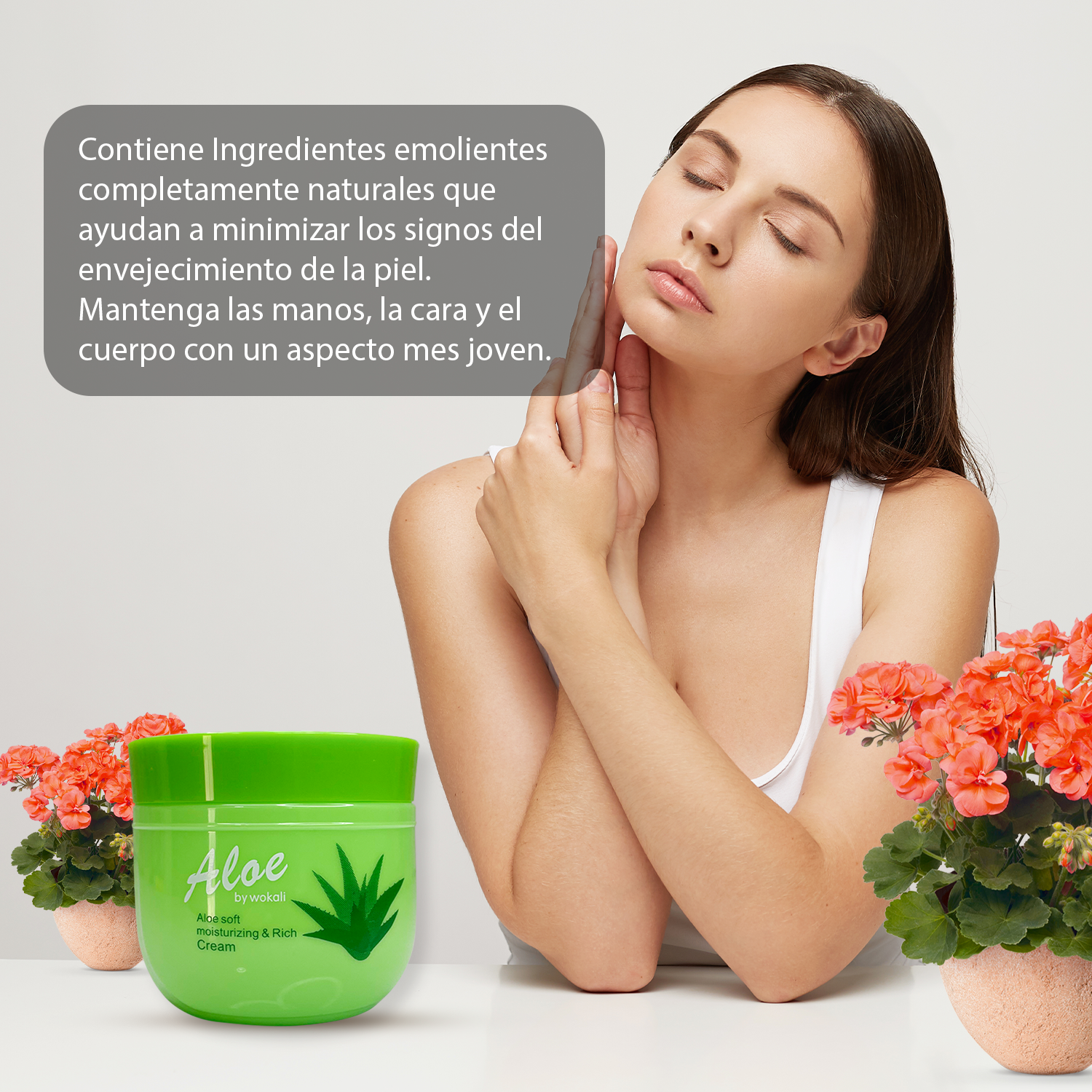 Crema Rica Y Suave Hidratante De Aloe 80gr - Wokali