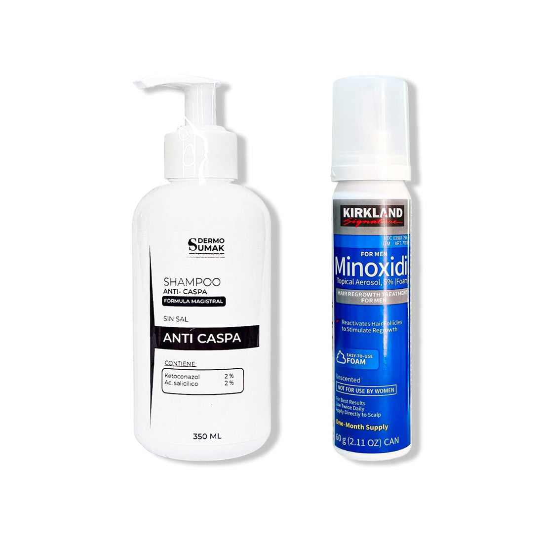 SHAMPOO ANTICASPA 350ML + MINOXIDIL ESPUMA KIRKLAND 60ML