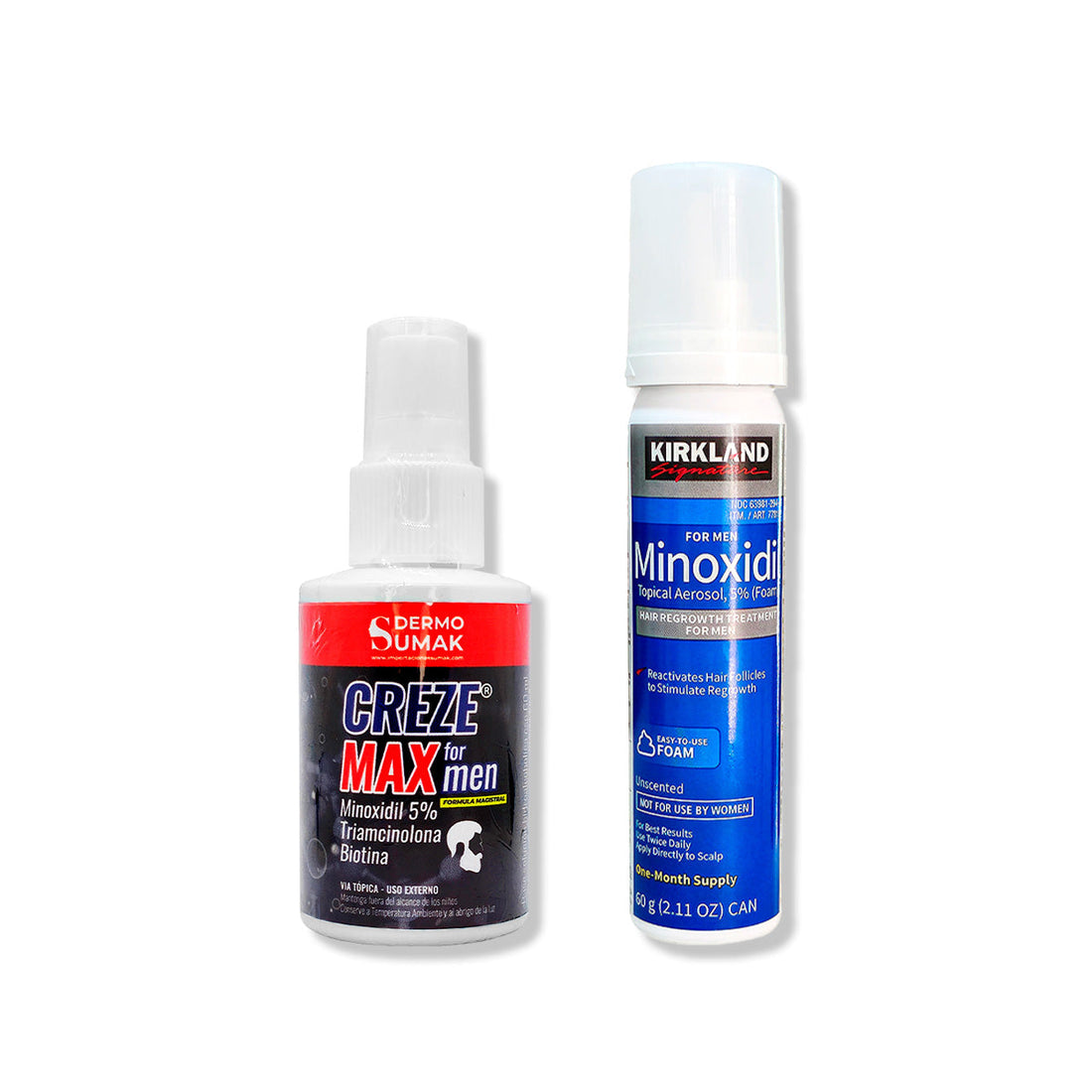 MINOXIDIL ESPUMA KIRKLAND 60ML + LOCIÓN CREZE MAX FORMEN 60ML