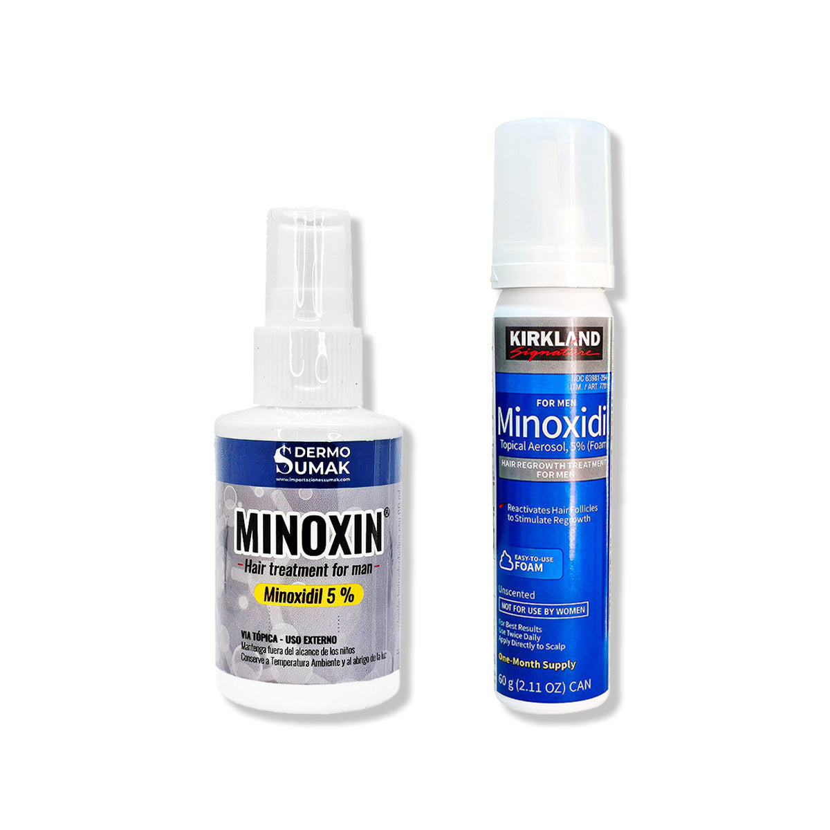 MINOXIDIL ESPUMA KIRKLAND 60ML + LOCIÓN MINOXIN 60ML