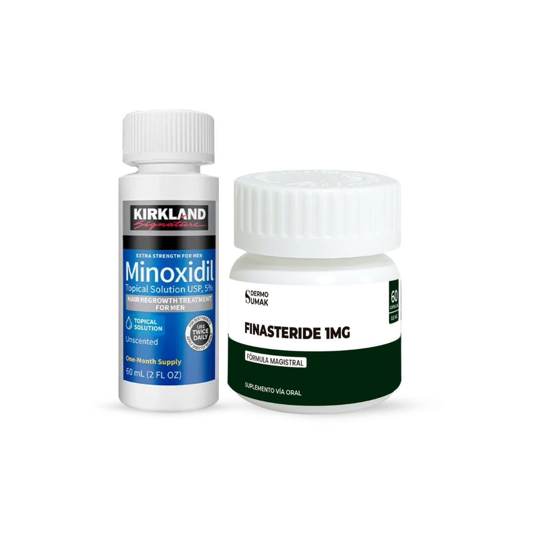 MINOXIDIL LÍQUIDO 60ML + Finasteride 1mg x 60 Cápsulas