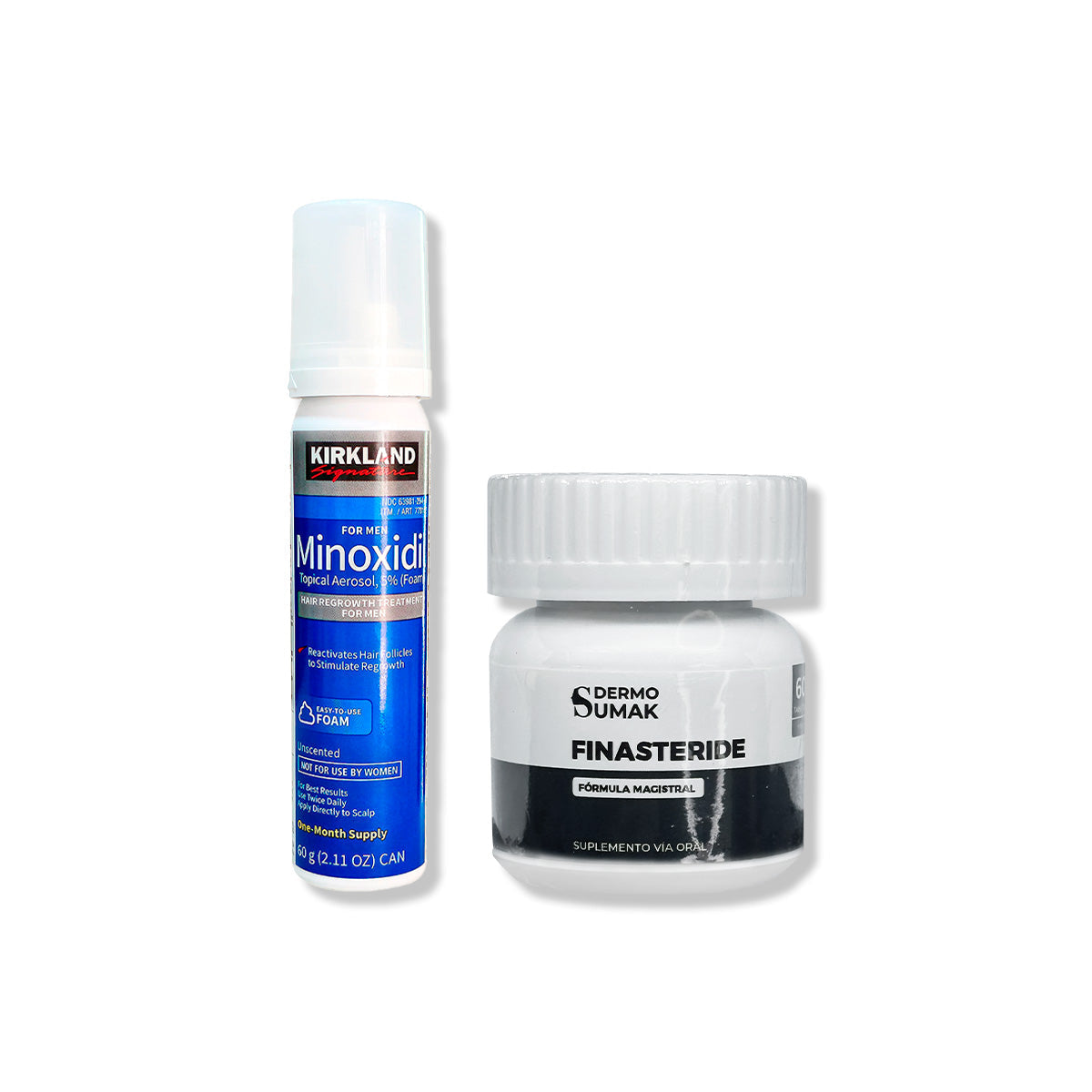 Minoxidil Espuma Kirkland + Finasteride 1mg x 60 Cápsulas