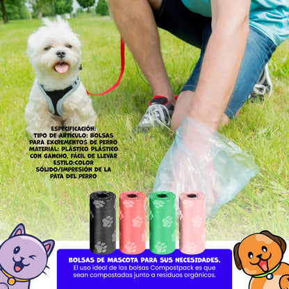 Pack de Bolsas de basura para mascotas por 4 pzas Kiss Pet