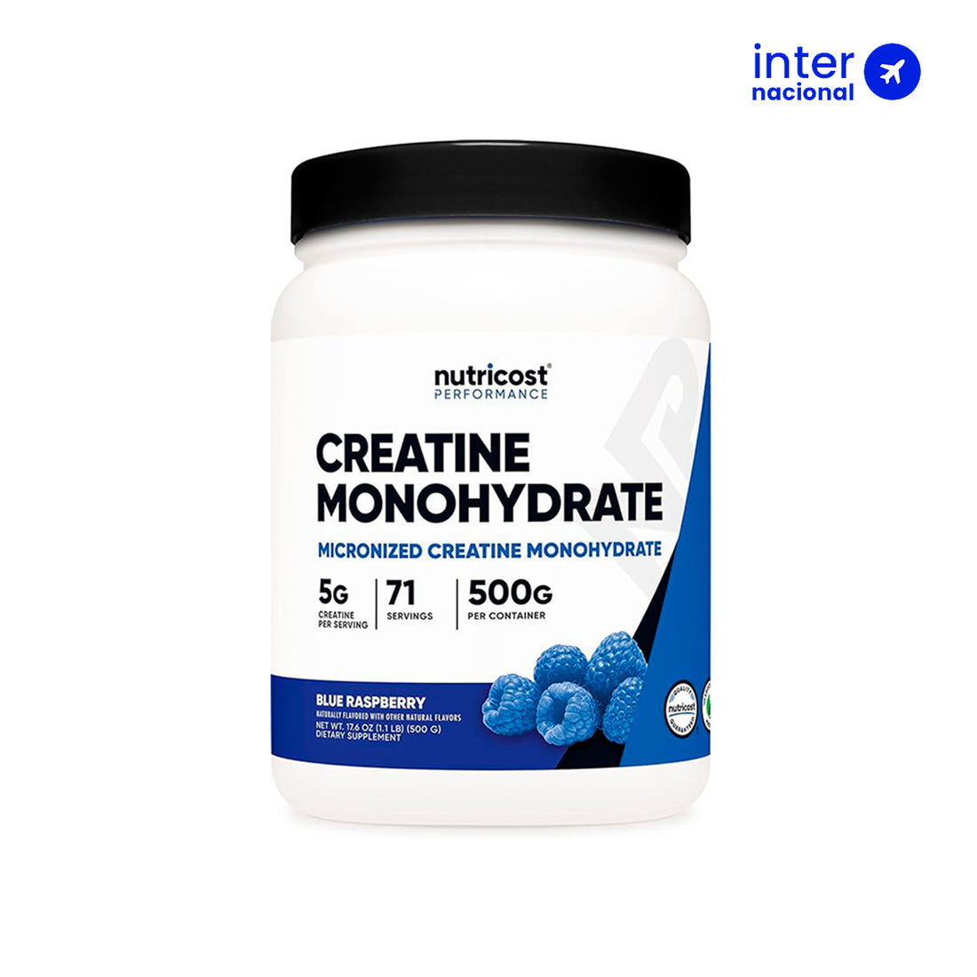 Monohidrato de creatina en polvo - Nutricost 500g