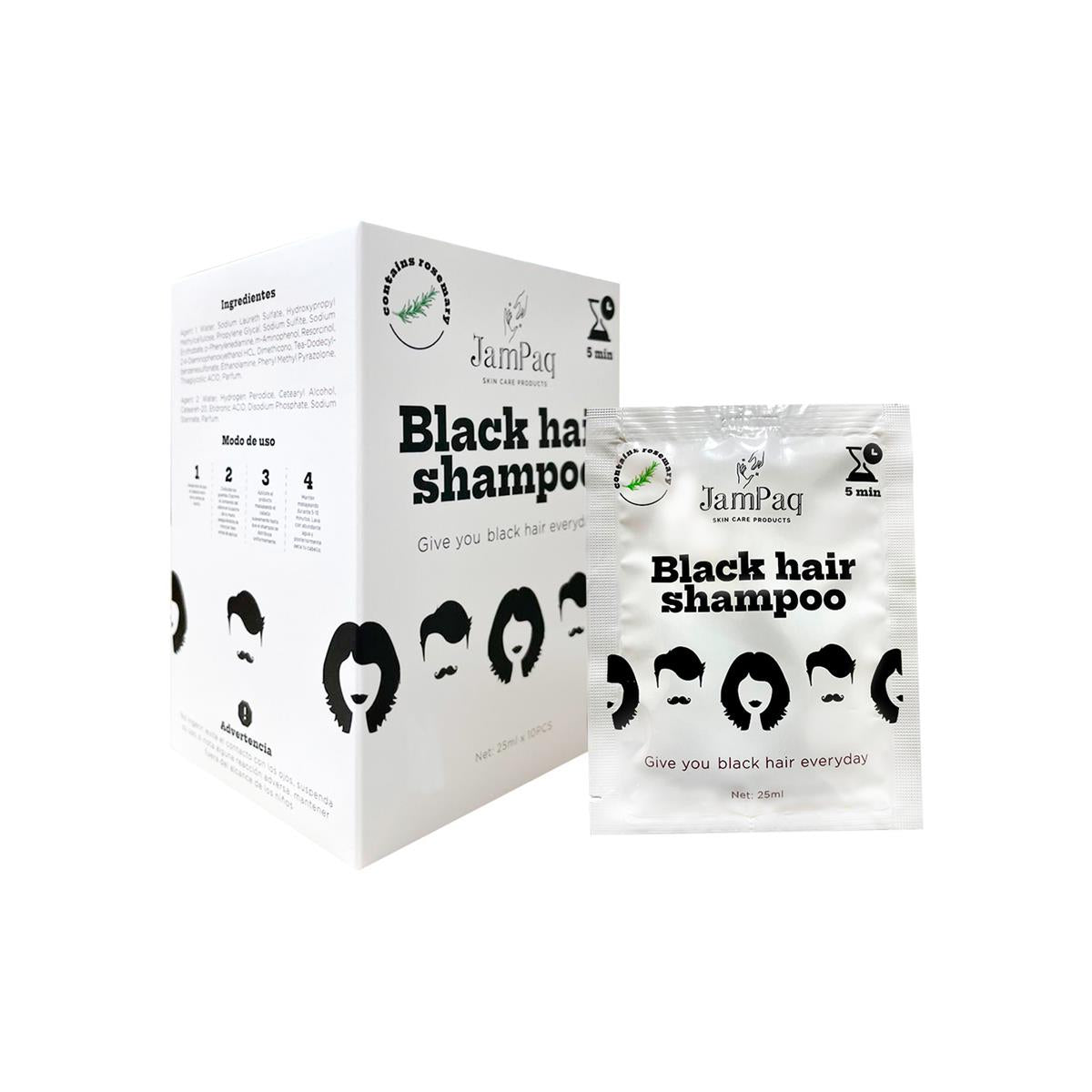 Shampoo pinta canas Negro x10 - JamPaq 25ml