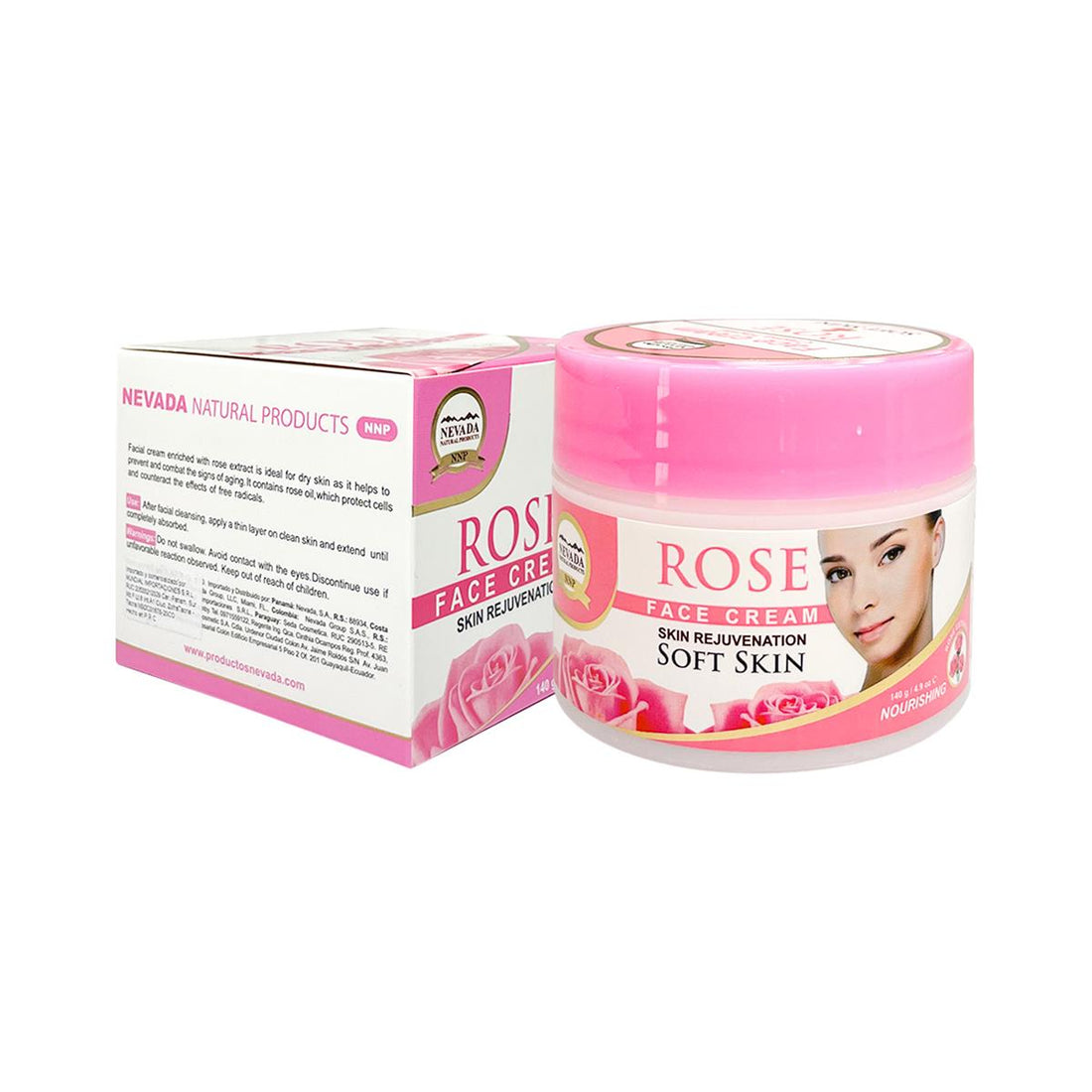 Crema facial extracto de rosa 140g - Nevada