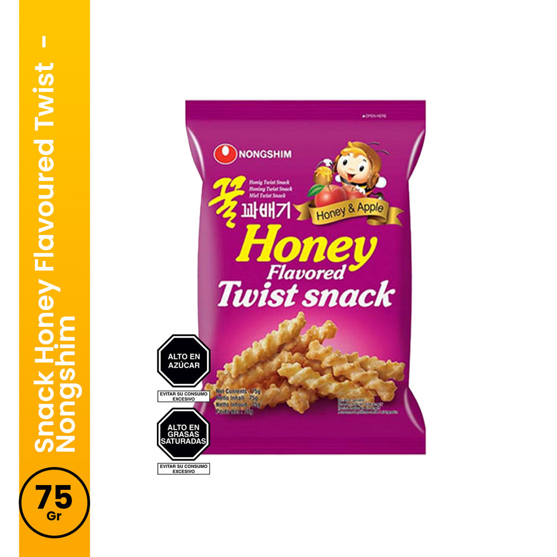 Snack Honey Flavoured Twist 75gr Nongshim