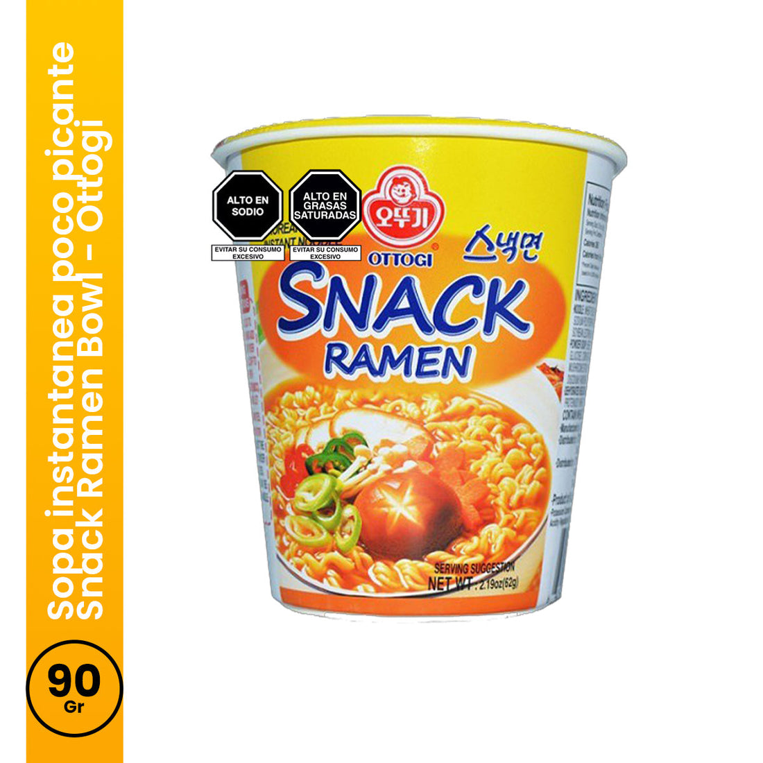 Sopa instantanea poco picante Snack Ramen Bowl 90gr Ottogi