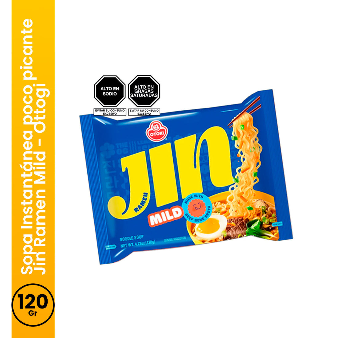 Sopa Instantánea poco picante Jin Ramen Mild 120gr Ottogi