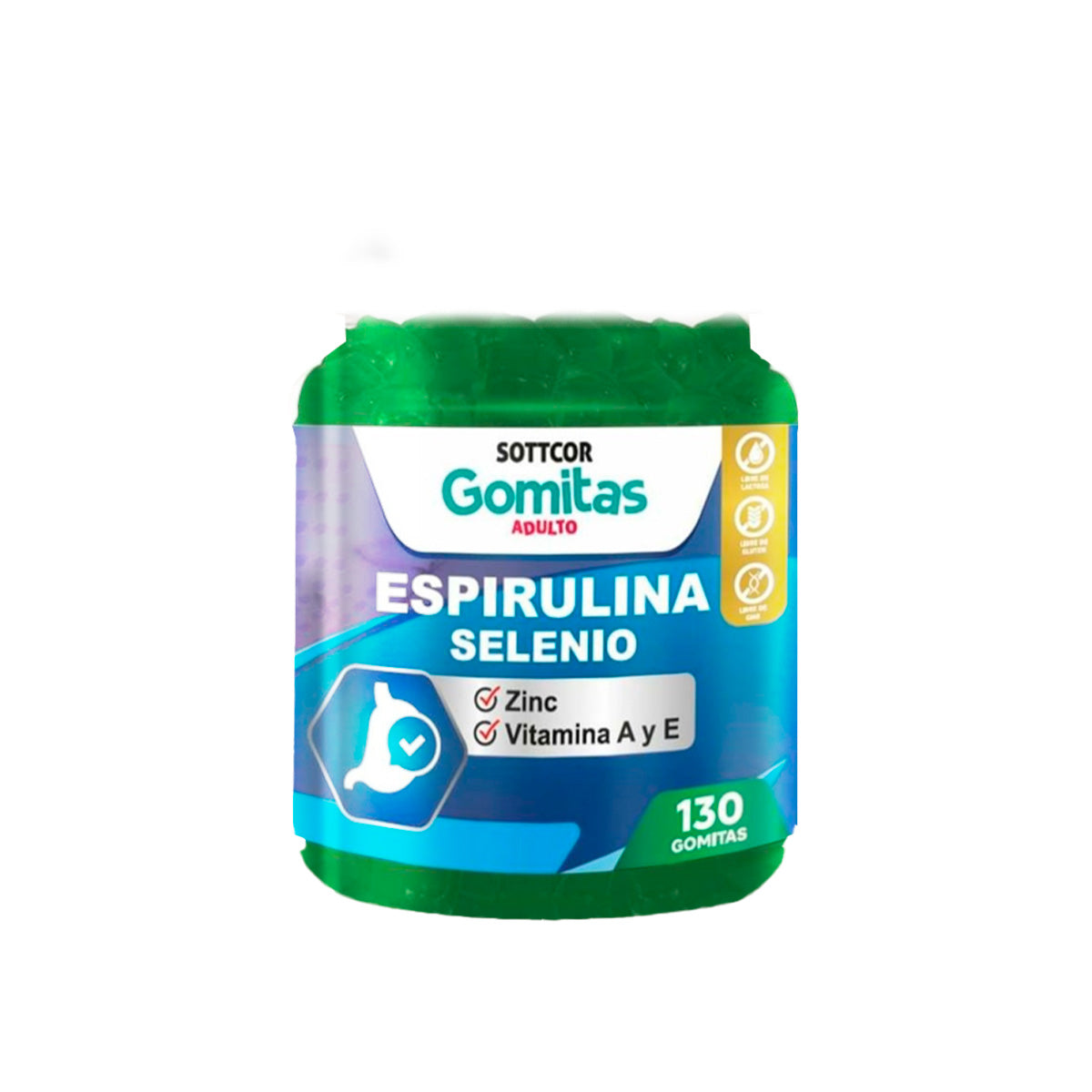 Gomitas con Espirulina Selenio Zinc Vitamina A y E Sottcor 130 Gomitas