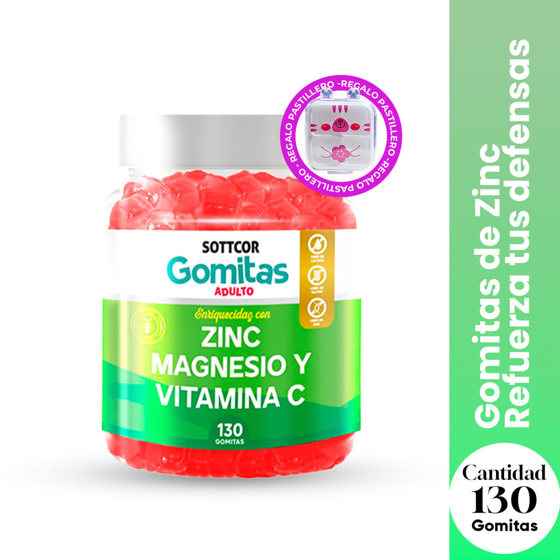 GOMITAS DE ZINC - SOTTCOR + REGALO PORTA GOMITAS