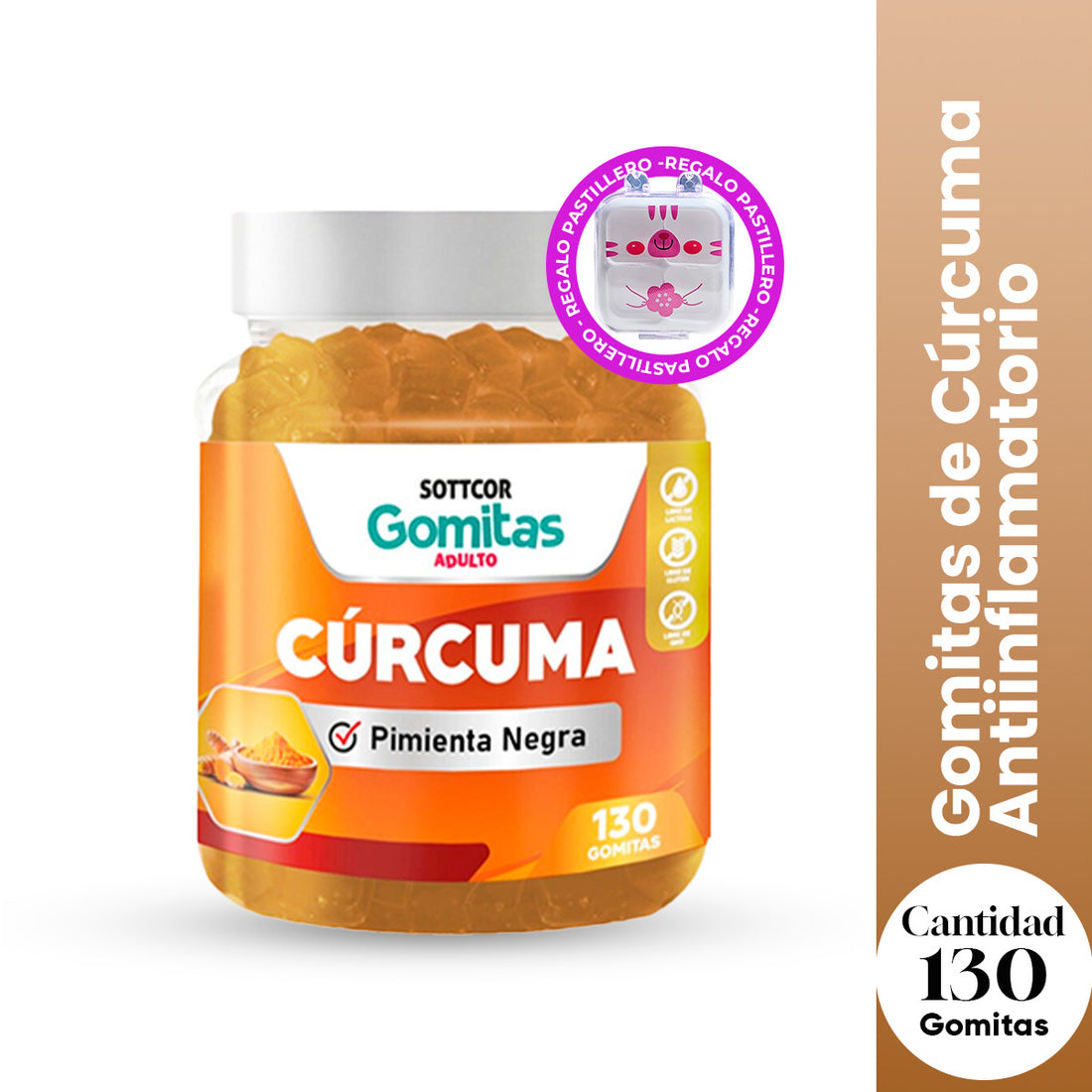 GOMITAS DE CURCUMA - SOTTCOR + REGALO PORTA GOMITAS