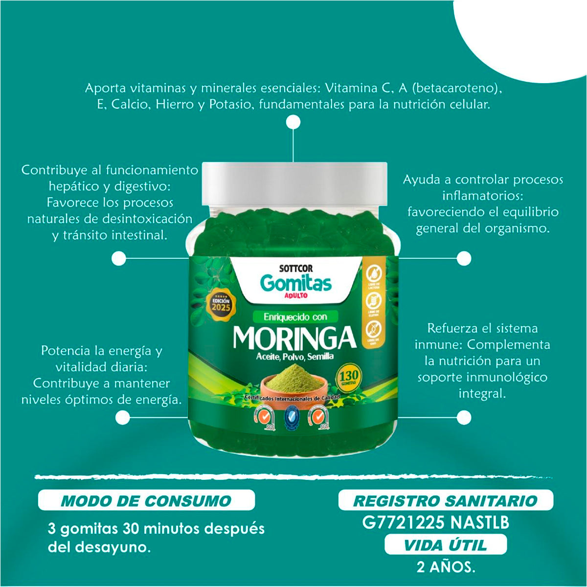 Gomitas de Moringa Aceite, Polvo y semilla - SOTTCOR