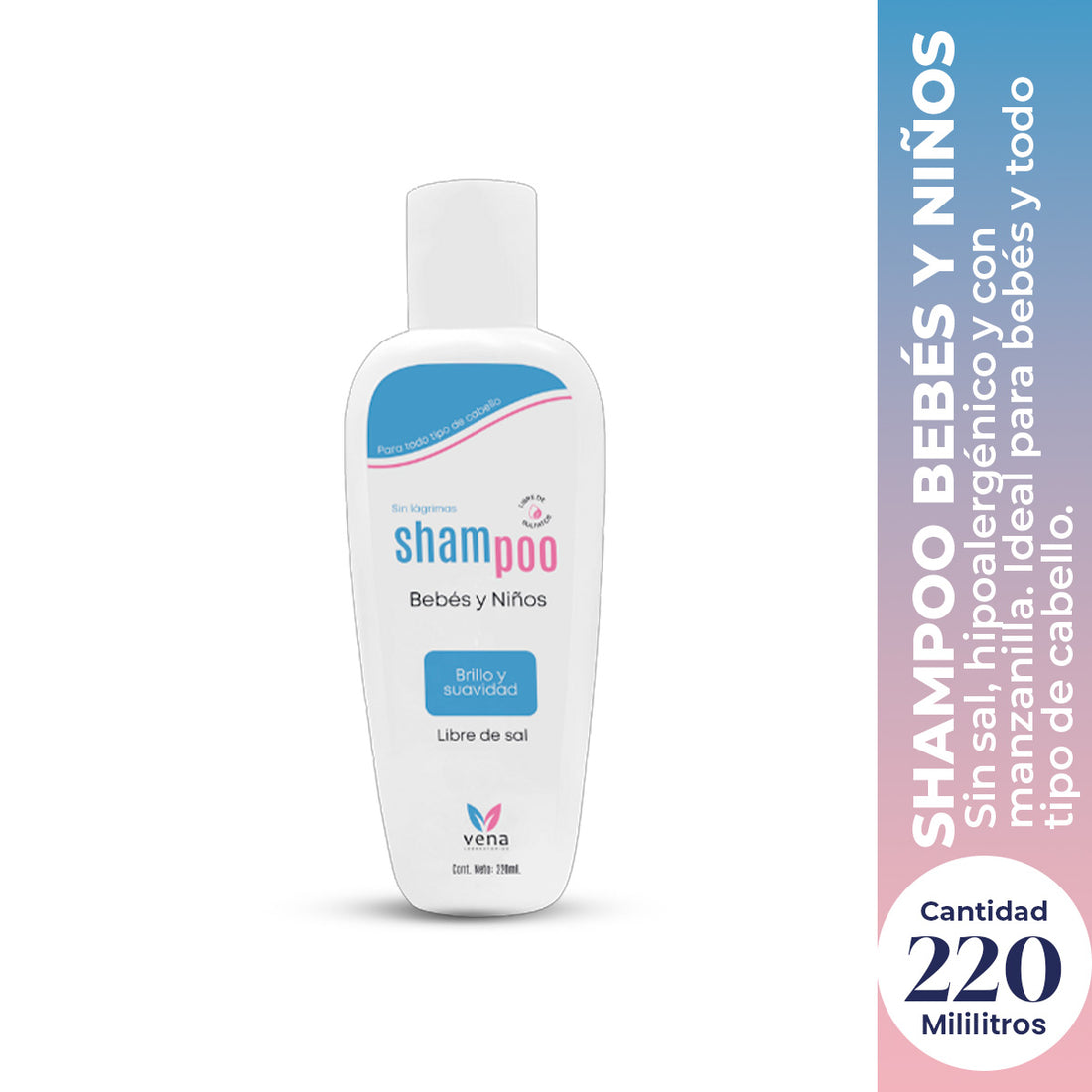 Vena Shampoo para Bebés y Niños de Manzanilla 220ml – Limpieza Suave