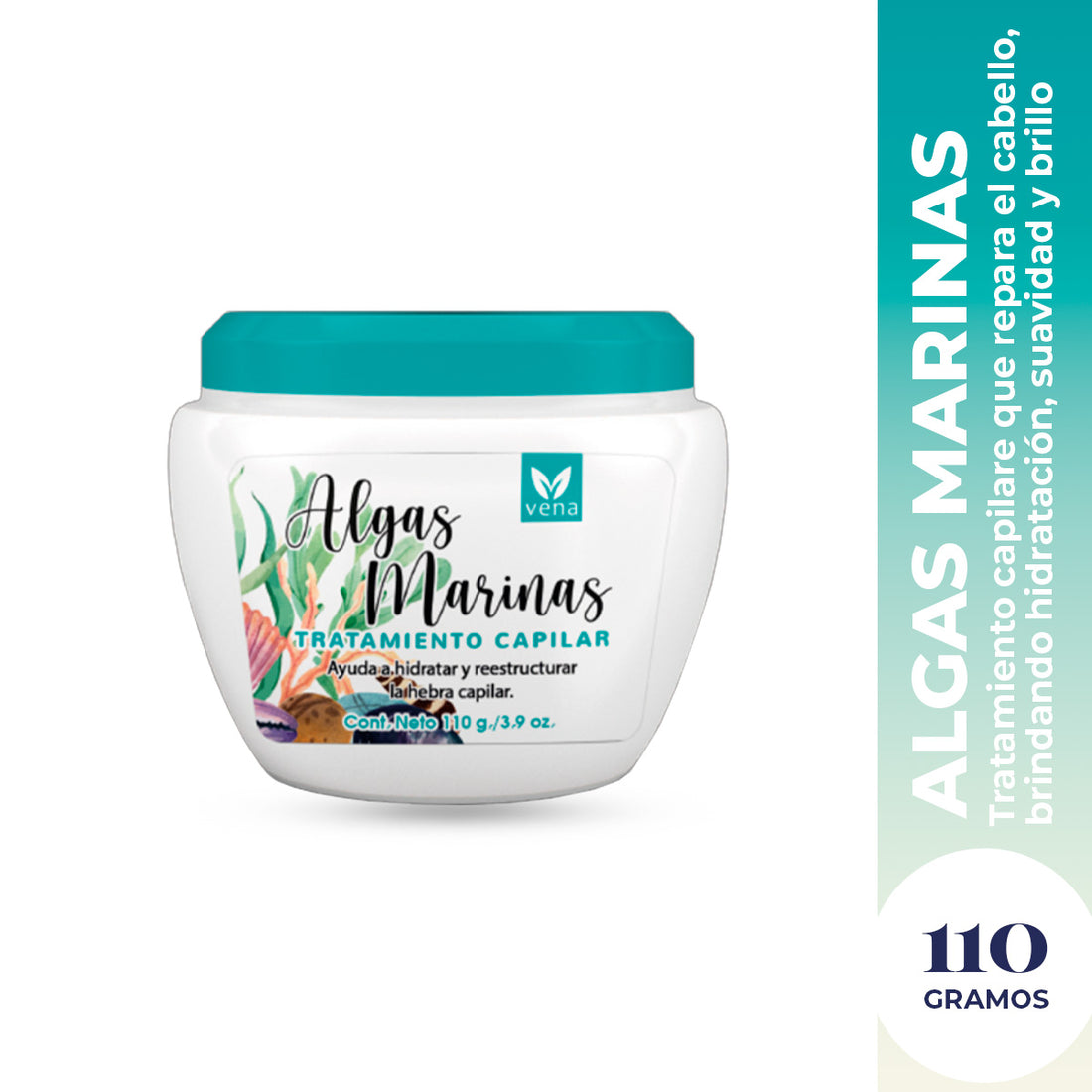 Vena Crema Tratamiento Capilar de Algas Marinas 110g | Brillo Natural