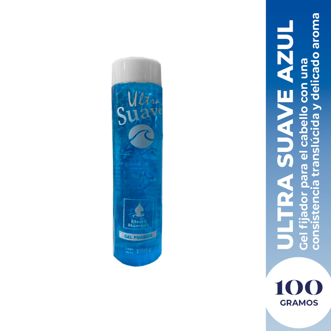 Vena Gel Fijador de Cabello – Fijación Ligera y Textura Suave – Azul Ultra Suave 100g