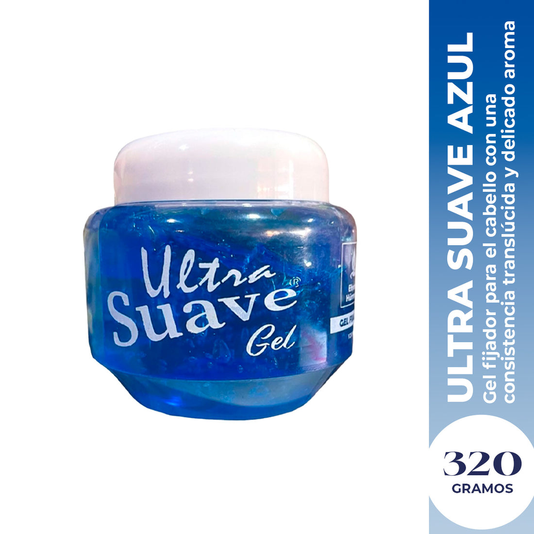 ¡liquidación! Vena Gel Fijador de Cabello – Fijación Ligera y Textura Suave – Azul Ultra Suave 320g