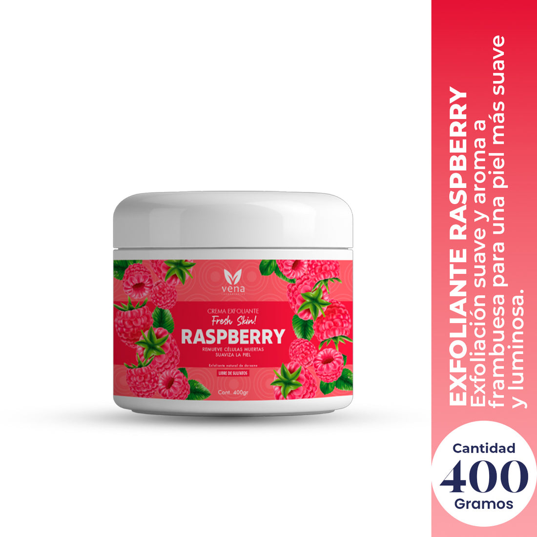 Vena Exfoliante Corporal Raspberry 400g – Renovación