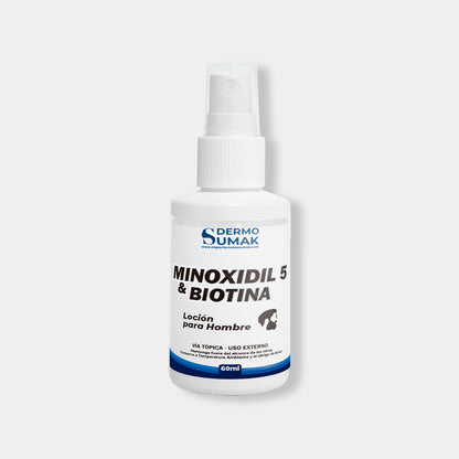 DERMOSUMAK – LOCIÓN CAPILAR – MINOXIDIL 5% &amp; BIOTINA – 60ML
