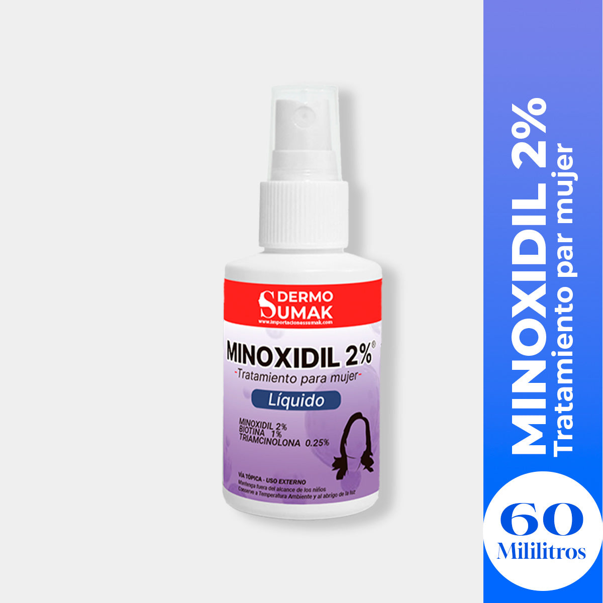 LOCIÓN MINOXIDIL 2% MUJER  60ml - Dermo Sumak