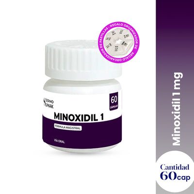 Minoxidil 1 Mg 60 Capsulas Dermo Sumak + REGALO PASTILLERO
