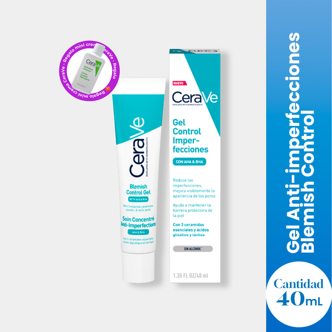 CeraVe Tratamiento Anti-imperfecciones Blemish Control 40ml + REGALO HYDRATING CLEANSER 20ML