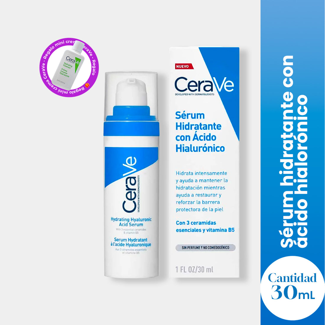 Cerave Sérum hidratante con ácido hialorónico 30ml + REGALO HYDRATING CLEANSER 20ML