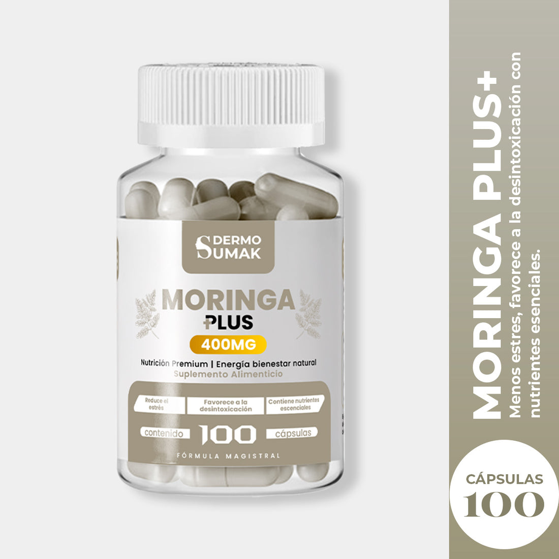 Moringa Plus+ 400mg Dermo Sumak +  REGALO PASTILLERO