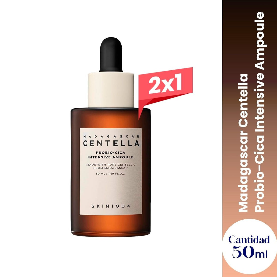 2X1 Serum Madagascar Probio - Cica Intensive Ampoule 50 ml - SKIN1004