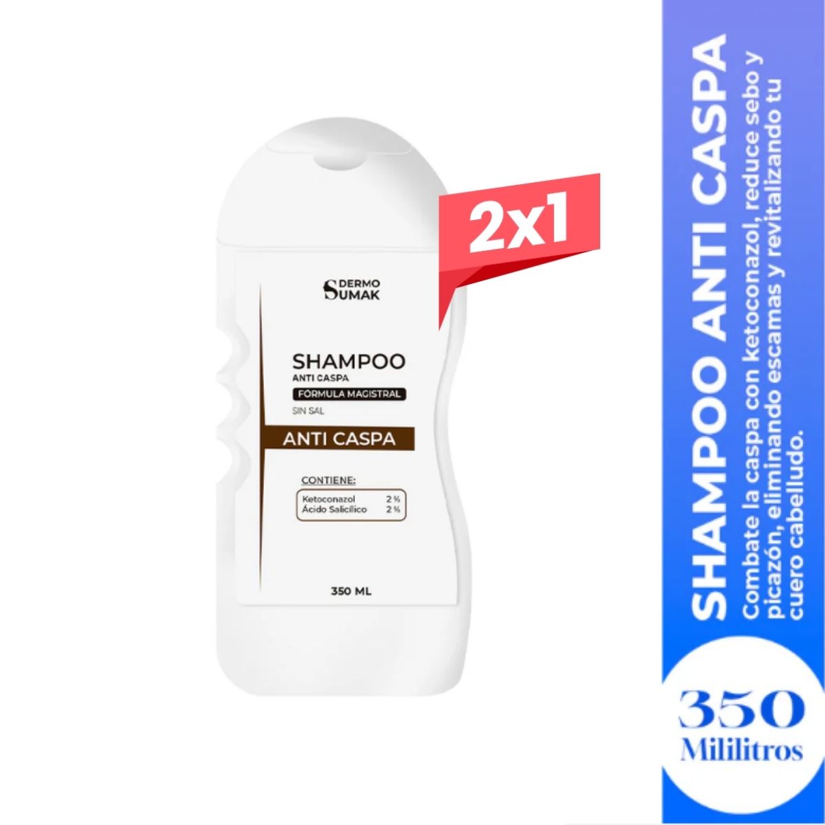 2X1 SHAMPOO SIN SAL ANTICASPA 350ML