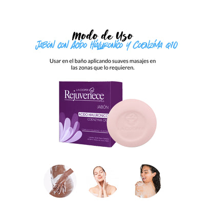 Crema Rejuvenece Hyaluronico 100g + Jabón Acido Hialuronico