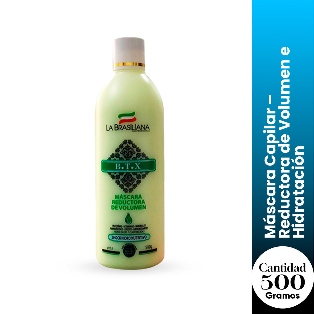 La Brasiliana Máscara Capilar – Reductora de Volumen e Hidratación – 500g