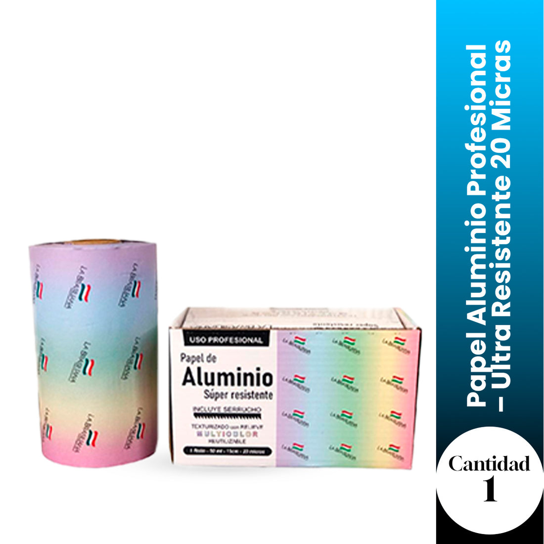 Rollo de Papel aluminio para cabello x 50mt - 15cm - 20 micras