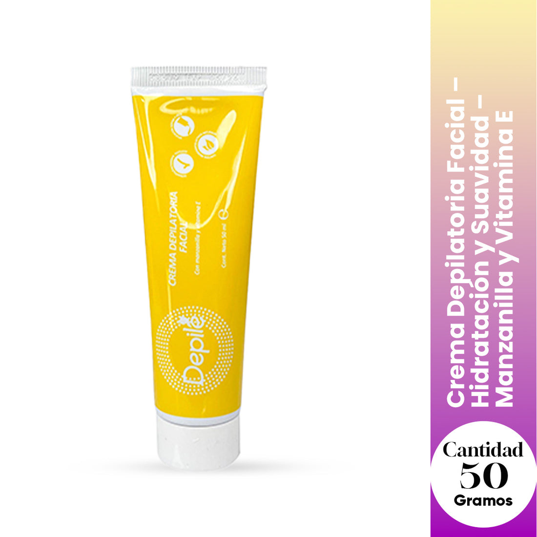 Depile Crema – Depilatoria Facial – Hidratación – Manzanilla y Vitamina E 50ml
