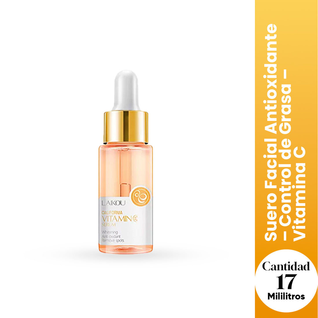 Laikou Suero Facial Antioxidante – Control de Grasa e Imperfecciones – Vitamina C 17ml