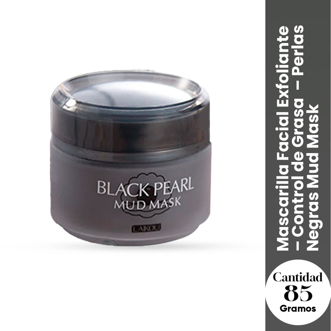 LAIKOU Mascarilla Facial Exfoliante – Control de Grasa  – Perlas Negras Mud Mask 85g