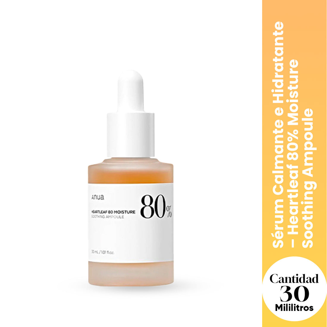 ANUA Sérum Calmante e Hidratante – Heartleaf 80% Moisture Soothing Ampoule 30ml