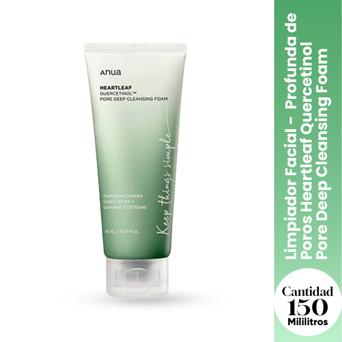 ANUA HEARTLEAF QUERCETINOL PORE DEEP CLEANSING FOAM 150ml