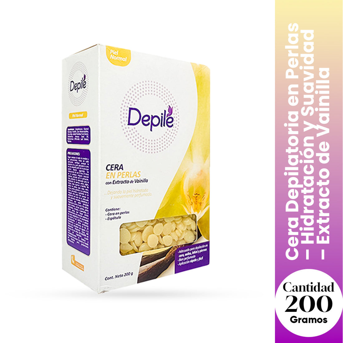 Depile Cera Depilatoria en Perlas – Hidratación – Extracto de Vainilla 200g