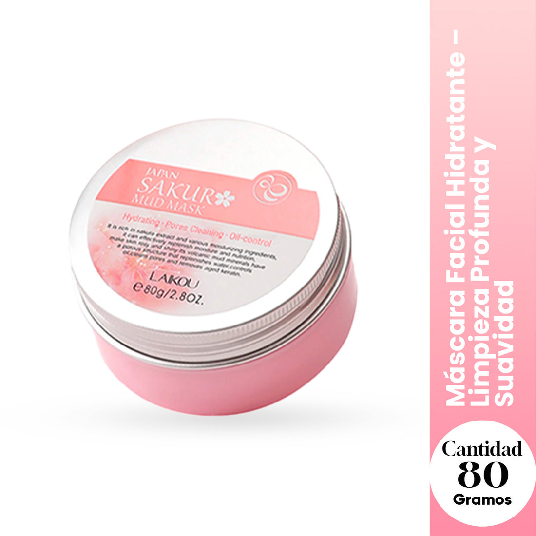 Laikou Máscara Facial Hidratante – Limpieza Profunda y Suavidad – Sakura 80g