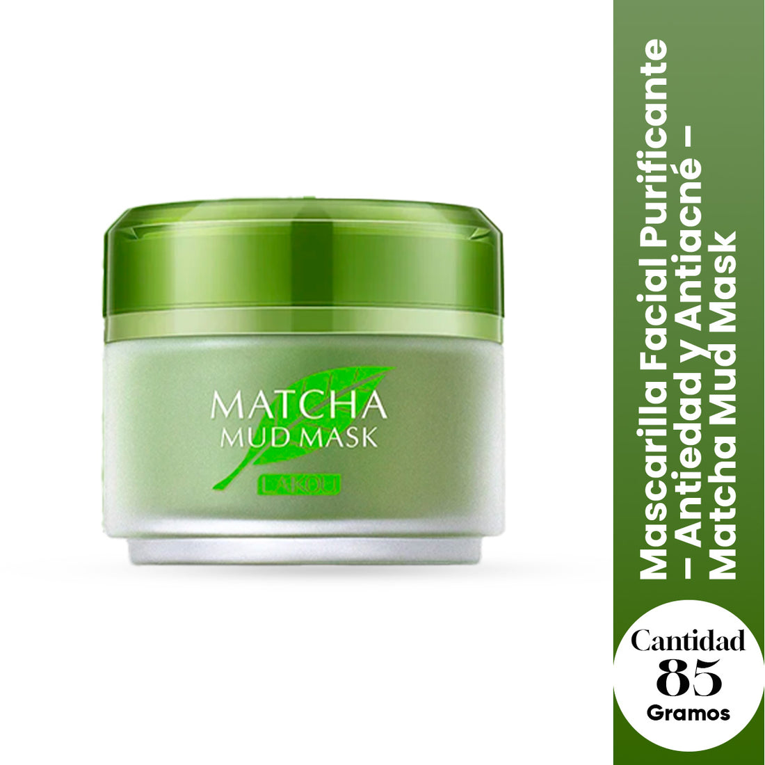LAIKOU Mascarilla Facial Purificante – Antiedad – Matcha Mud Mask 85g