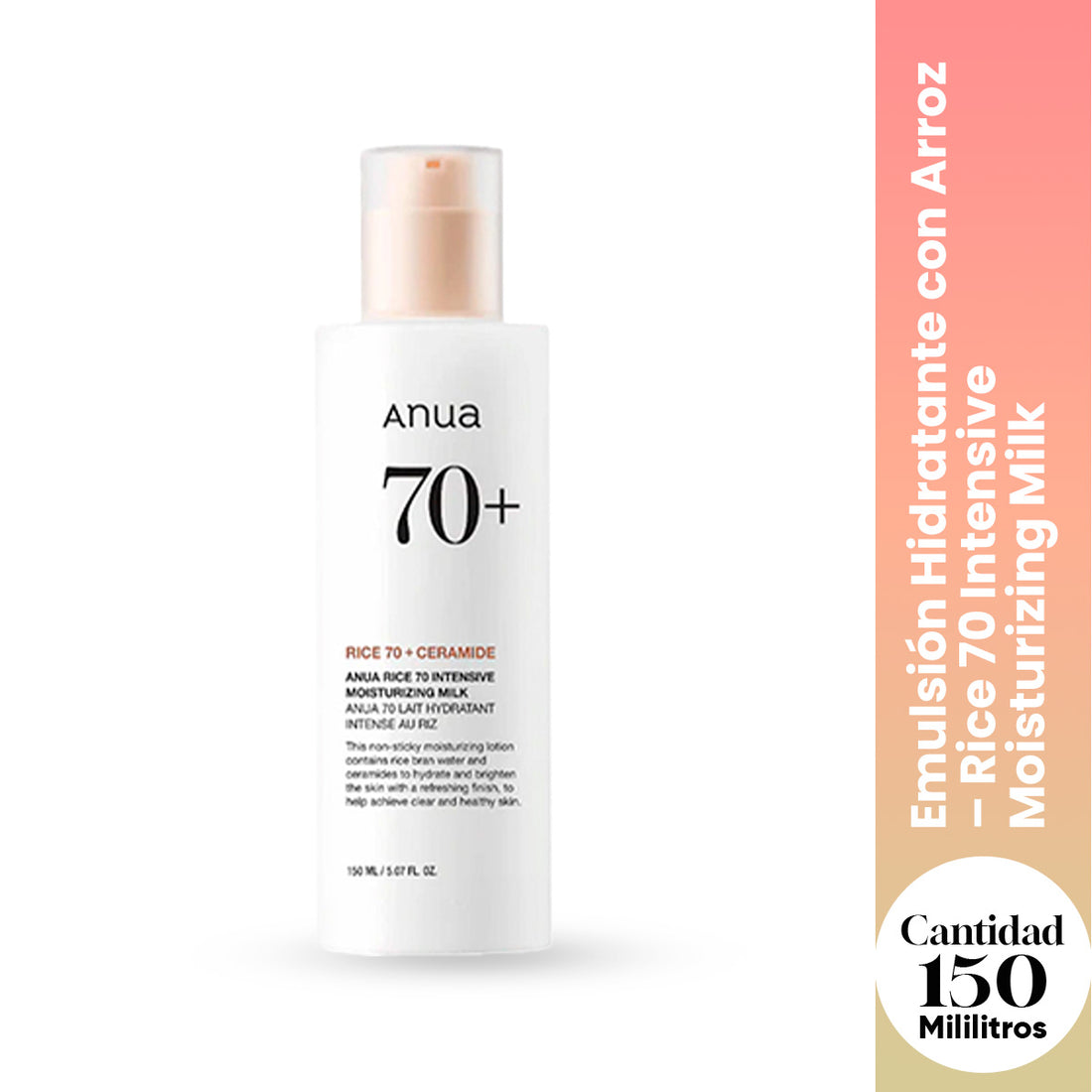 ANUA Emulsión Hidratante con Arroz – Rice 70 Intensive Moisturizing Milk 150ML