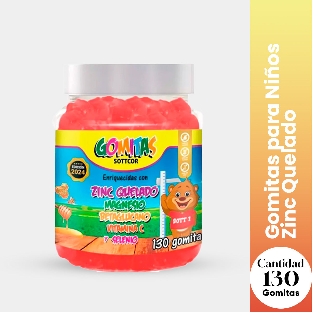 Gomitas para Niños Zinc Quelado 130 Gomitas Sottcor