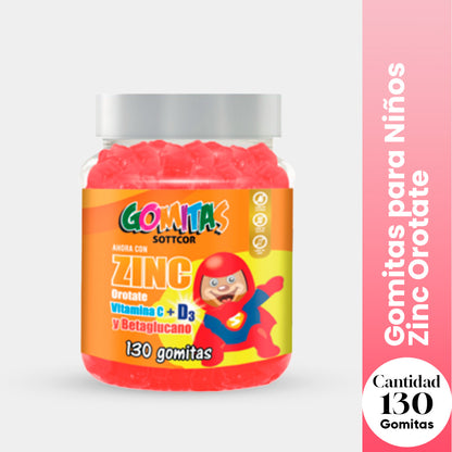 Gomitas para Niños Zinc Orotate 130 Gomitas Sottcor
