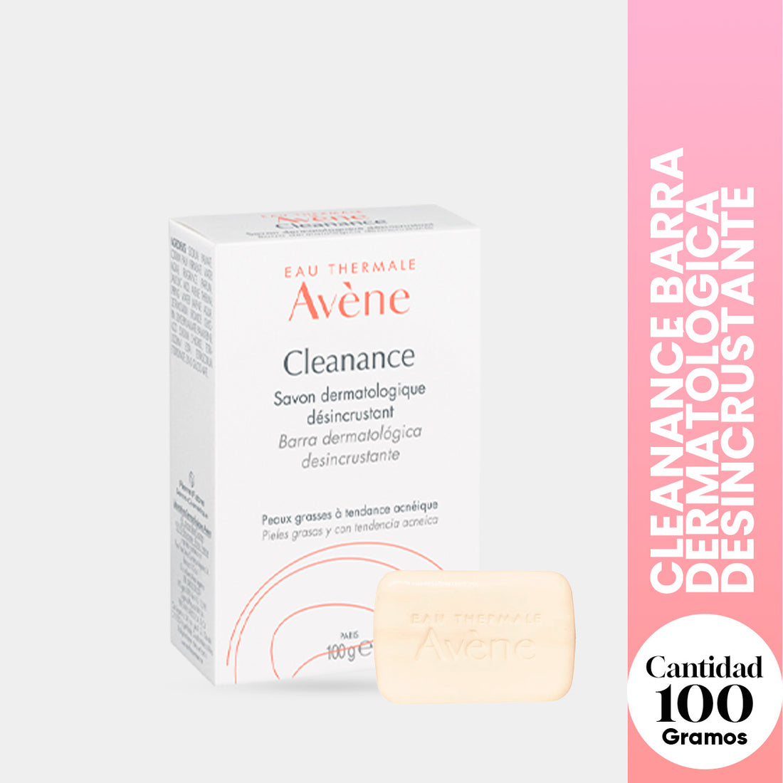 Stock Final ! AVENE - Cleanance Barra Dermatológica Desincrustante 100g - ANTI ACNE