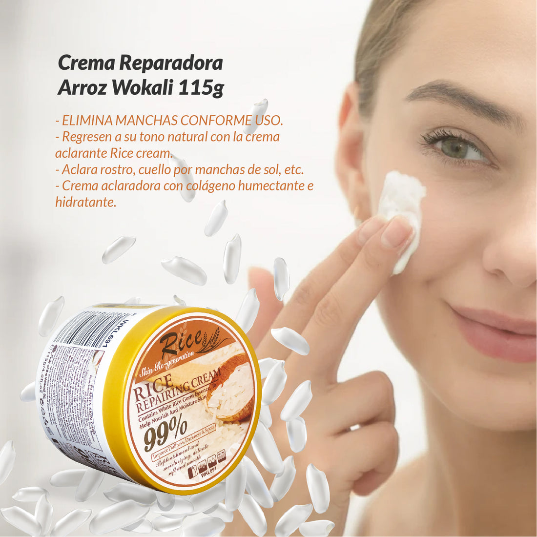 Crema Reparador + Exfoliante Corporal de Arroz - Fruit of the Wokali